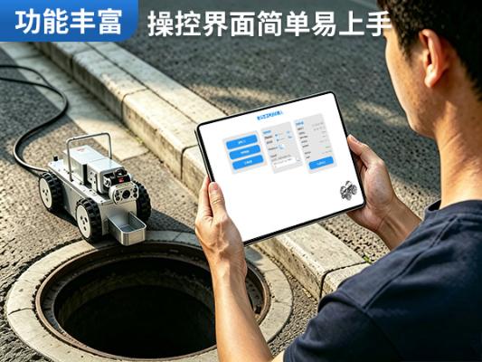 普奇PQ325C 管道检测机器人_PQ325C + 大管径管道检测机器人_市政排水管道缺陷内窥检测设备